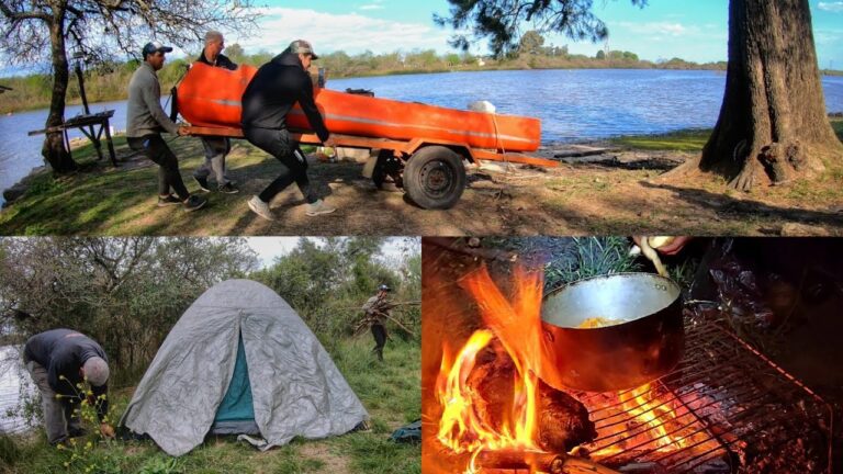 acampar pescar
