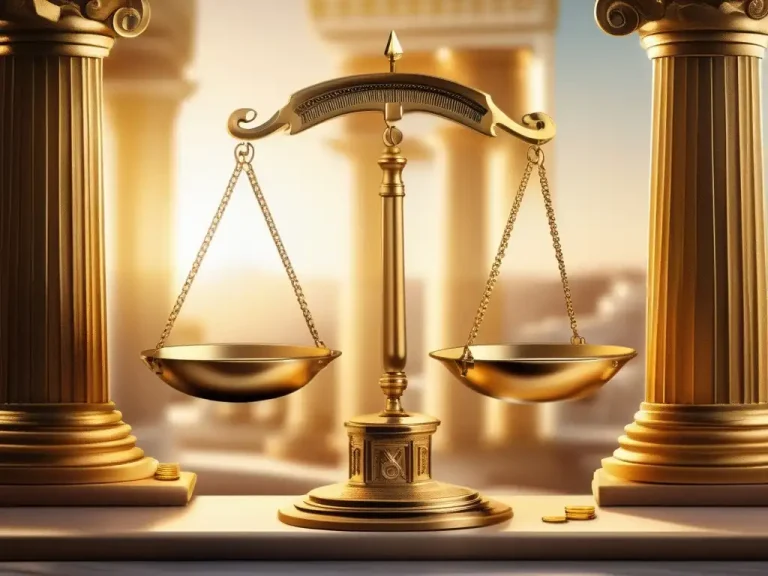 bienes en una balanza de justicia